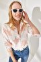 Women's Fan Orange Sleeve Folded Linen Shirt GML-19000825 - 4