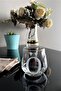 Laser Cut Non-Removable Glass Cup with Letter Ö - Suitable for Use as a Candle Holder-Pen Holder-Mini Vase 1 Piece