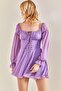 Women's Lilac Front Adjustable Bird-Eye Chiffon Dress 40801021