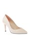 Beige Patent Leather Women's Classic Heeled Shoes WMN004