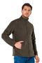Men's Polar Fleece Jacket, Khaki -99E425- with Pockets, Zipper, Outdoor