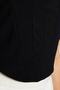 Siyah Fitted/Vücuda Oturan Crop Ayarlanabilir Askılı Krep Örme Büstiyer TWOSS23BS00036 - 5