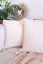 2-Piece Square Handmade Natural Linen Authentic Organic Cotton Tasseled Throw Pillow Cover - 2