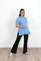 Women's Crew Neck Slit Detailed Large Size T-Shirt 9633-22 - 3