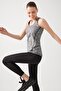 Black Ecru Tank Top Crew Neck Athlete Racerback - 6