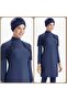 4105 Navy Blue Tassel Detailed Full Length Design Lycra Hijab Swimsuit - 4