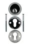Kale 500 K Steel Door Lock Cylinder Rosette with Blister Chrome 1 Pack (12 Pieces) - 2