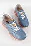 Women's Blue Genuine Natural Leather Sneakers - 5