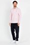 Long Sleeve Pink Men's Polo Neck T-shirt - 4