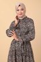 Leopard Patterned Dress Brown 12230 - 2