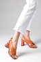 Mia Orange Color Women's Heeled Sandals