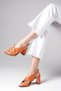 Mia Orange Color Women's Heeled Sandals - 2