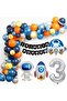 Space Themed Birthday Set Age 3; 4 Foil, 50 Latex Balloons, Banner, Balloon Chain, Balloon Tape