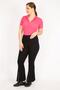 Women's Black Plus Size Leg Zipper Detailed Gathering Leggings Pants 65n36040