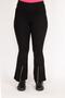 Women's Black Plus Size Leg Zipper Detailed Gathering Leggings Pants 65n36040 - 3