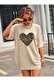 Leopard Printed Beige Oversize T-shirt