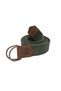Unisex 3-Piece Leather Detailed Navy Blue Green Tan Double D Buckle Woven Tactical Sports Canvas Cloth Belt - 4