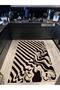 Mira 1233 Black Beige Abstract Pattern Printed Woven Base Carpet - 2