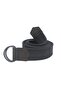 Unisex 3-Piece Leather Detailed Tan Black Beige Woven Tactical Sport Canvas Cloth Belt with Double D Buckle - 3