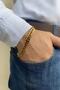 Gold Yellow Color Stainless Steel Thick Knitted Chain Bracelet Men Women - 6