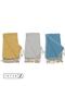 Set of 3 Peshtemal Beach Towels, 100% Cotton, Xxl 100x180cm, Marmaris, Yellow-grey-blue - 3