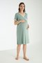 Green Lace Detailed Maternity and Maternity Nightgown Set - 5