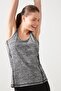 Black Ecru Tank Top Crew Neck Athlete Racerback - 5