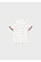 Baby Boy Cream Polo Collar Micro Printed T-shirt
