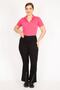 Women's Black Plus Size Leg Zipper Detailed Gathering Leggings Pants 65n36040 - 6