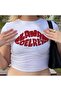 Lana Del Rey Text Patterned White Color Printed Crop Blouse Women's T-Shirt