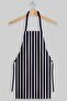 Ays Home Large Size Navy Blue Striped Chef Cook Kitchen Apron (65 CM X 85 CM)