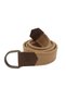 Unisex 3-Piece Leather Detailed Navy Blue Green Tan Double D Buckle Woven Tactical Sports Canvas Cloth Belt - 3