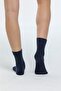 Women's Navy Blue Color Cotton Toe Socks