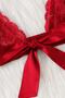 Women's Red Lace & Ribbon Bra Panties Set - 4