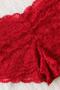 Women's Red Lace & Ribbon Bra Panties Set - 5