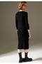 Women's Black Slim Fit Slit Knitwear Skirt - 3