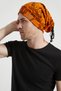 Men's Orange, Black Figured Rope Detailed 4 Season Hat Beanie Buff - Ultra Soft Natural Combed Cotton Fabric - 5