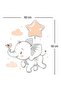 Cute Baby Elephant And Sparrow Star Balloons Kids Room Wall Sticker - 2