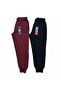 Children's Claret Red Navy Blue Sweatpants Lycra 2 Thread Not Knee Pack of 2