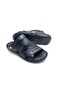Men's Black Leather Orthopedic Massage Slippers - 3