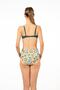 Women's Patterned Cross Biritli Front Tie Detailed High Waist Bikini Set - Red - 2