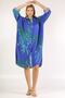 Italian Blue Shirt Collar 3/4 Sleeve Patterned Button Pocket Woven Dress - 5