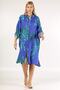 Italian Blue Shirt Collar 3/4 Sleeve Patterned Button Pocket Woven Dress - 6