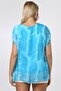 Italian Light Turquoise V-Neck Sleeveless Batik Chiffon Knitted Blouse - 6