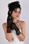 Polka Dot Bridal Hat and Ribbon Bridal Gloves
