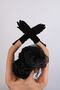 Black Tassel Detailed Long Costume Handpiece and Polka Dot Bridal Cap Set - 3