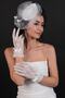 White Ribbon Detailed Costume Gloves and Cap Set