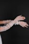 White Polka Dot Bridal Voilet and Long White Bridal Gloves Set - 6