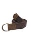 Unisex 3-Piece Leather Detailed Green Brown Black Woven Tactical Sport Canvas Cloth Belt with Double D Buckle - 3