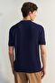 Lacivert Relaxed Kısa Kol Triko Polo Yaka T-shirt TMNSS23PO00025 - 6